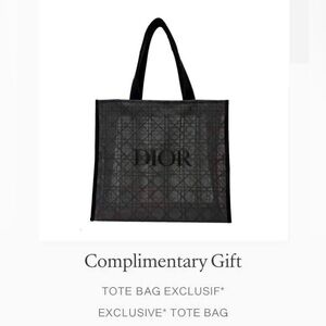Dior Black Geometric Mesh Tote (Black Letter)